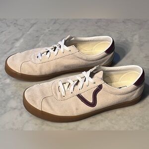 Mens Vans retro Sport low. Cream/maroon. 13